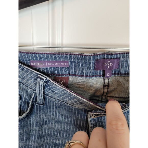 NYDJ Not Your Daughters Jeans Rachel Roll Cuff Ankle Jeans Size 12 Strip… - Picture 2 of 8